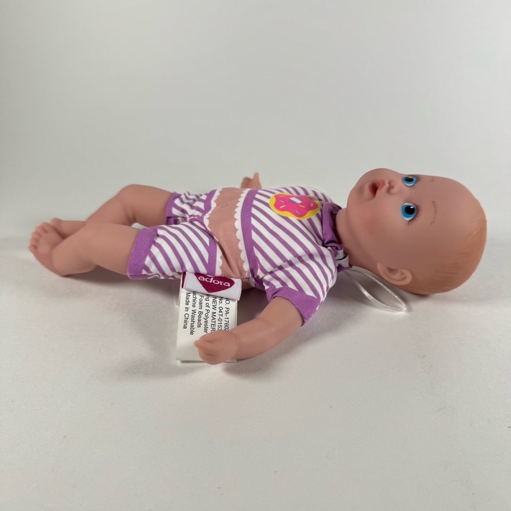 Charisma Brands Adora Baby Doll Splashtime Foam Beads 8" 2019 Purple Striped - Picture 8 of 11